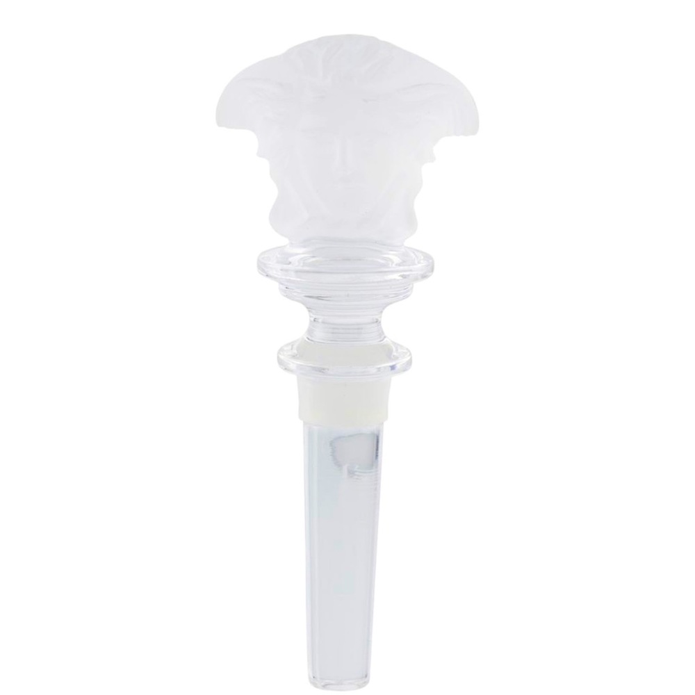 Rosenthal Versace Crystal Medusa Lumiere Clear Frosted Wine Stopper